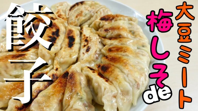 さっぱりヘルシー無限餃子【大豆ミートde梅しそ餃子】肉もにんにくも使わない　軽くて箸が止まらない！　餃子にはやっぱりビールだね♪　大豆ミートレシピ　料理動画　#28　TOWAMANチャンネル