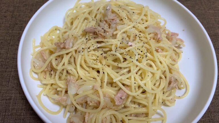 【シーチキンと玉ねぎの和風パスタ】作ってみた。【cooking】