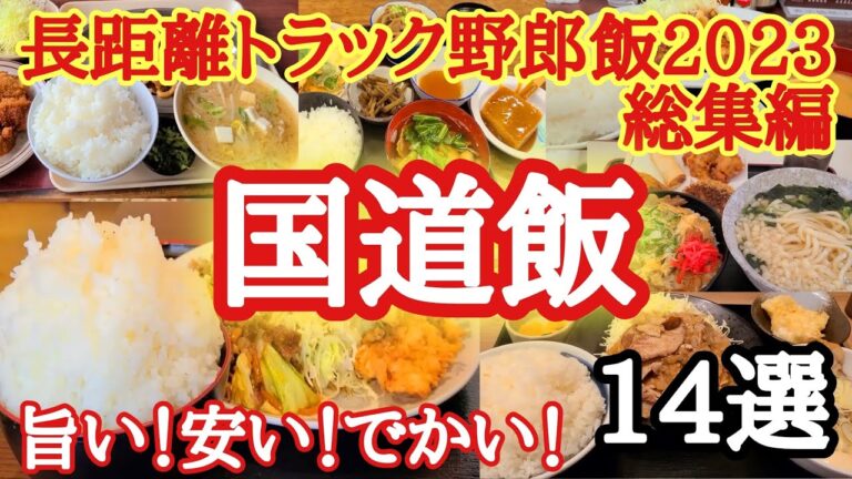 【国道飯】長距離トラック野郎が食った全国の国道飯特集14選！激安食堂、昭和レトロ、旨い、安い、でかい！【2023総集編】【Japanese truck driver meals】