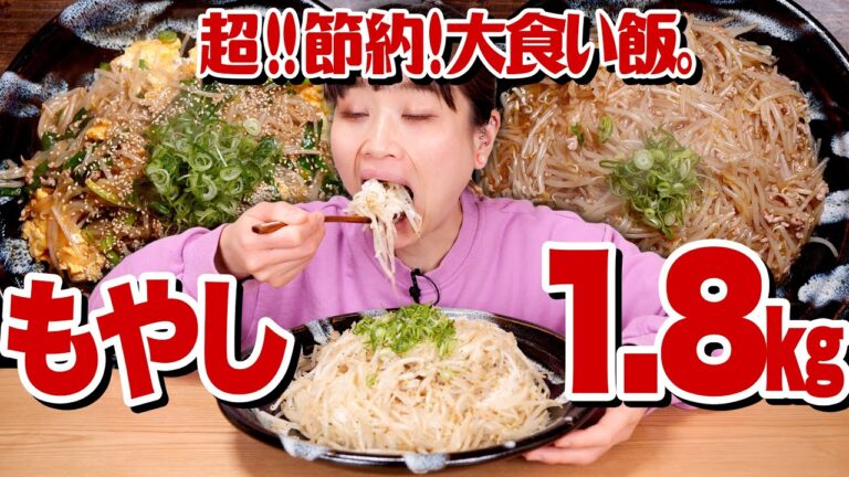 【大食い女のジリ貧飯】もやし1.8㎏で米2.4㎏。3種の節約かさ増し丼！簡単・時短・節約・もやしレシピ【ロシアン佐藤】【RussianSato】