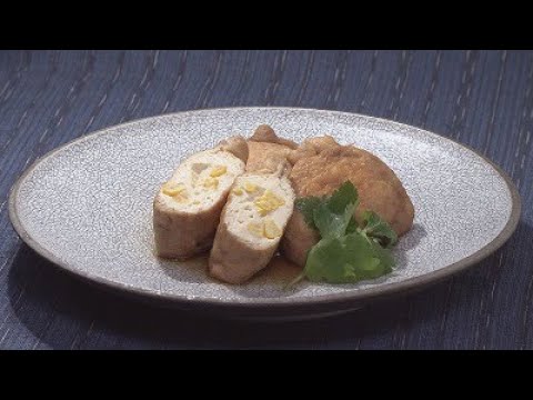 とうもろこしと豆腐のきんちゃく煮