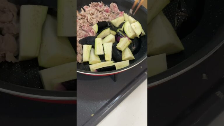 #20 豚こま肉と茄子のポン酢炒めを作った日。#shorts #short #cooking #料理 #豚肉レシピ #茄子レシピ #なす #ポン酢 #料理上手になりたい #簡単レシピ　#ゆずこしごはん