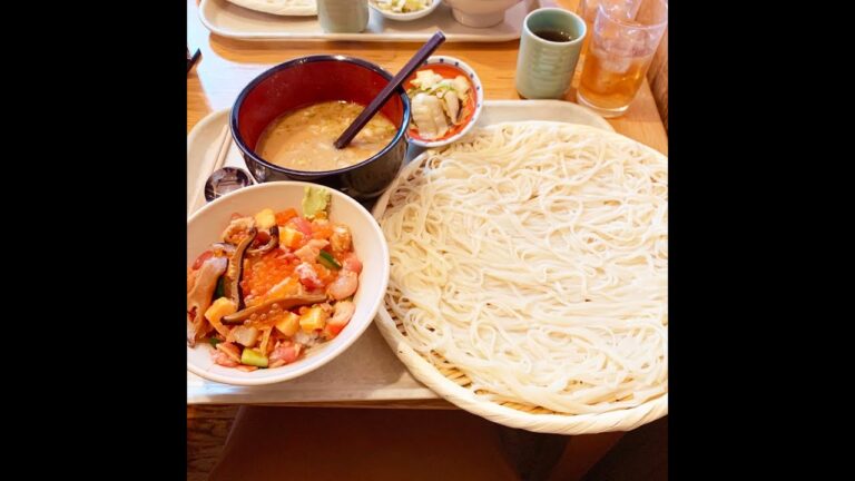 【新橋グルメ】天茶屋 七蔵：稲庭うどんの濃厚スープつけ麺！ミニ海鮮丼も美味しい