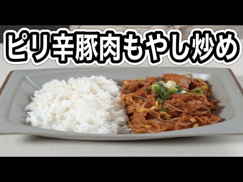 【ピリ辛豚肉もやし炒め】料理家を目指すサラリーマンの今日の献立🍳【ASMR,簡単レシピ,作り方】