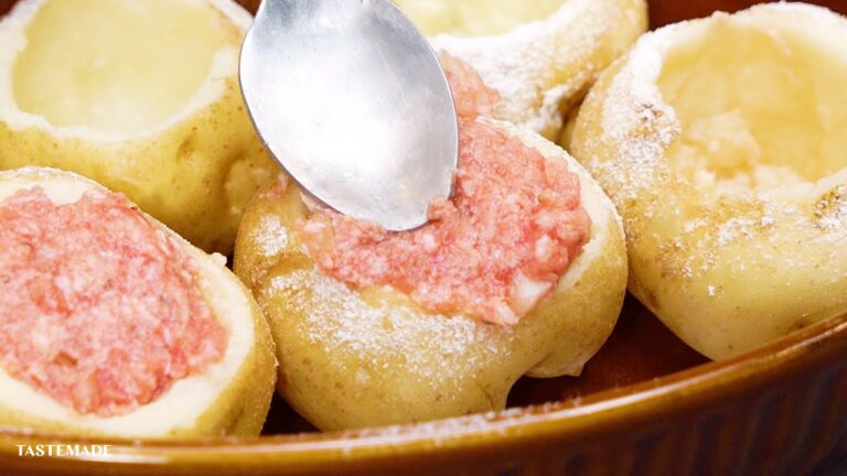 【とろっとろチーズの海】じゃがいもの肉詰めグリル🥔 #shorts