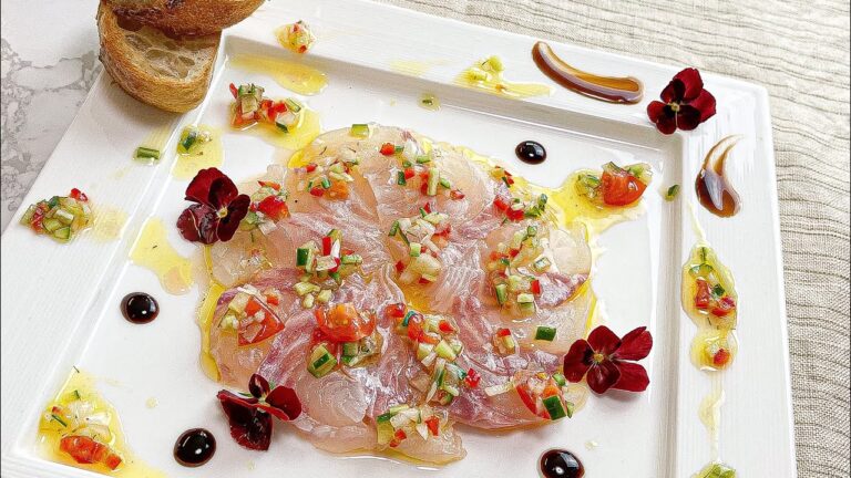 【真鯛のカルパッチョ ラヴィゴットソース】真鯛の上品な脂と相性抜群なソース【鯛レシピ】【カルパッチョ】【ラヴィゴットソース】