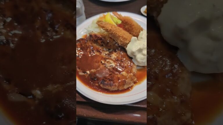 蔵前のハンバーグの店ベアでA盛り合わせ定食を食べる