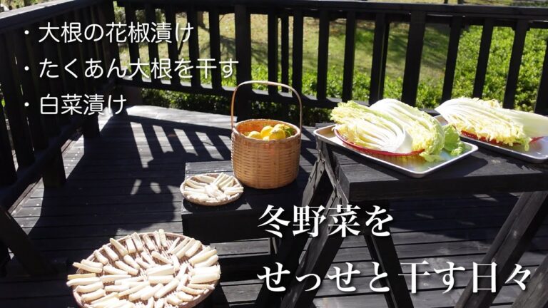 #53【50代 食Vlog】冬のお日様を味方に、漬物仕事｜大根はちょい干しで漬ける｜沢庵漬けは五本だけ