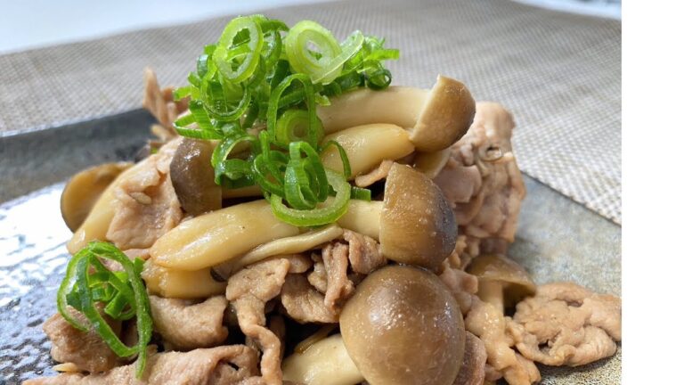 【豚肉としめじのめんつゆ炒め】簡単時短レシピ｜お弁当のおかずに｜おつまみに