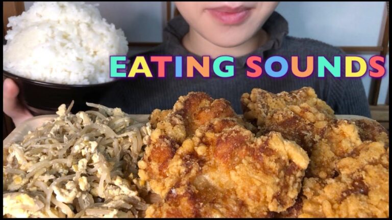 《Eating sounds/No talking》鶏の竜田揚げ!ごはん!Deep-fried marinated chicken!Rice!