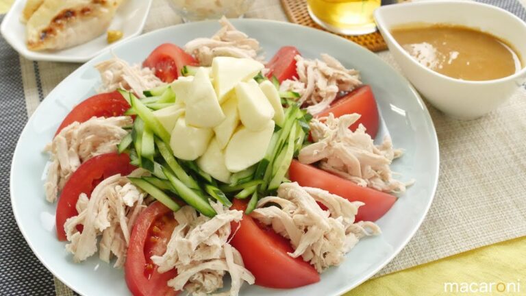 レンジで 簡単！ほぐし 鶏むね肉の モッツァレラ バンバンジー のレシピ 作り方