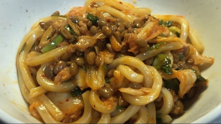 【簡単】一般男性がキムチ納豆焼うどんを作る