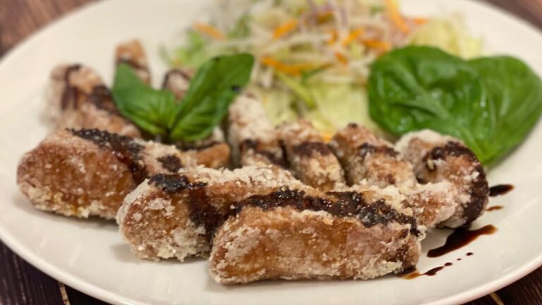 カツオの竜田揚げバルサミコソースの作り方 How to make Deep-fried skipjack tuna with balsamic sauce