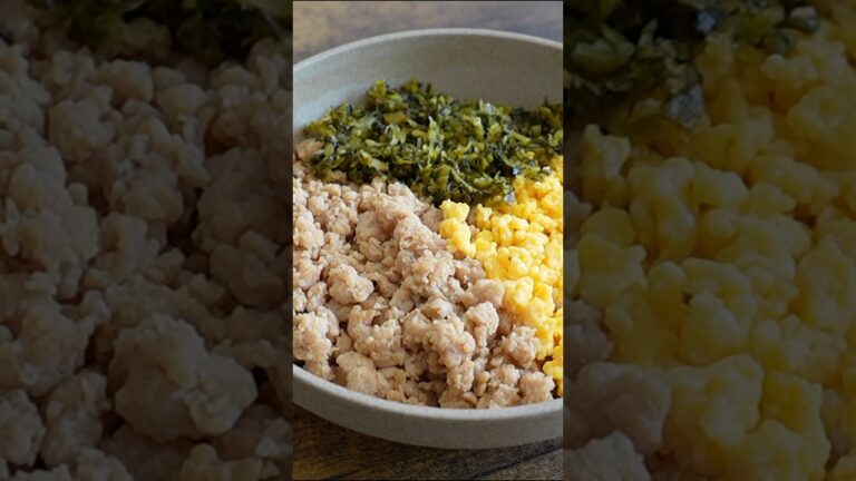 フライパン１つで作り置きもできる究極の三色そぼろ丼#ダイエットレシピ #簡単レシピ #作り置き