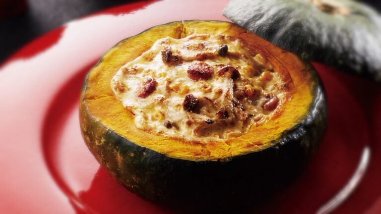 丸ごとかぼちゃのタルタル焼きでハロウィン！