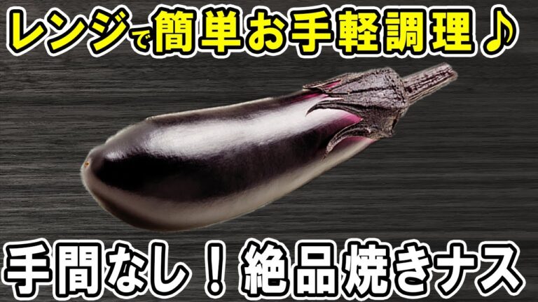 なすの簡単レシピ！【レンジで作る焼き茄子】なすびをまるごとラップで包むだけ！？箸が止まらない絶品おかずの作り方/なすびレシピ/焼き茄子レシピ/作り置きおかず/お弁当おかず【あさごはんチャンネル】
