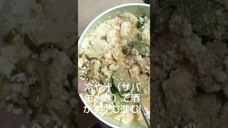 無言料理、冷や汁（サバ缶水煮）で酒がすすむ進む!