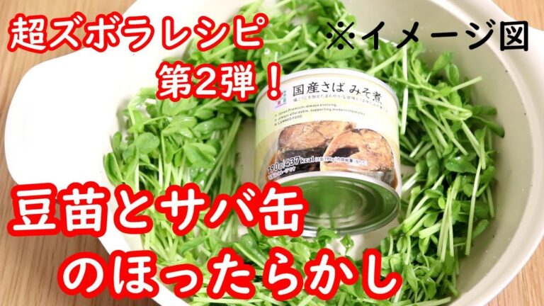 豆苗とサバ缶のほったらかし〖ズボラ飯〗