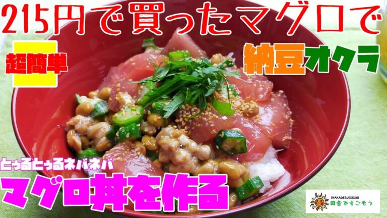 215円で買ったマグロで納豆オクラ マグロ丼