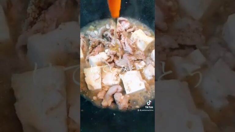 ごま香る豚肉と豆腐のパスタ