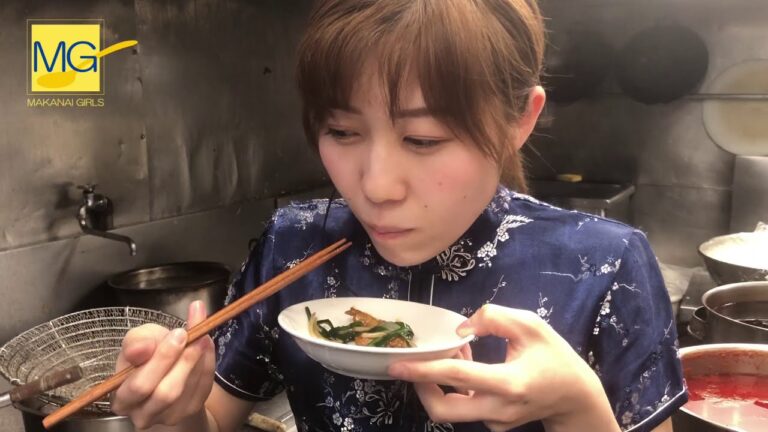 韮炒肉片 【肉ニラ炒め】Stir-fried pork with leek. まかないガールズNo.3