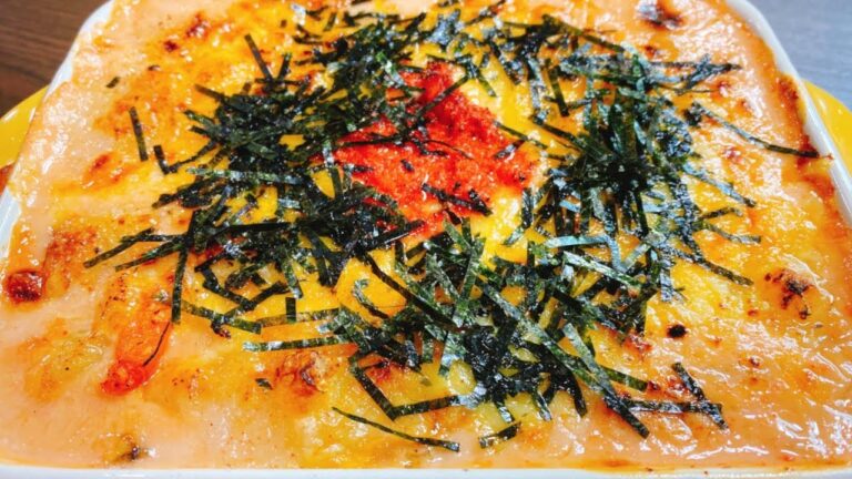 【超簡単】濃厚でとろっとろ♪『シーフード明太もちチーズグラタン』Making Seafood & spicy cod roe mochi cheese Gratin