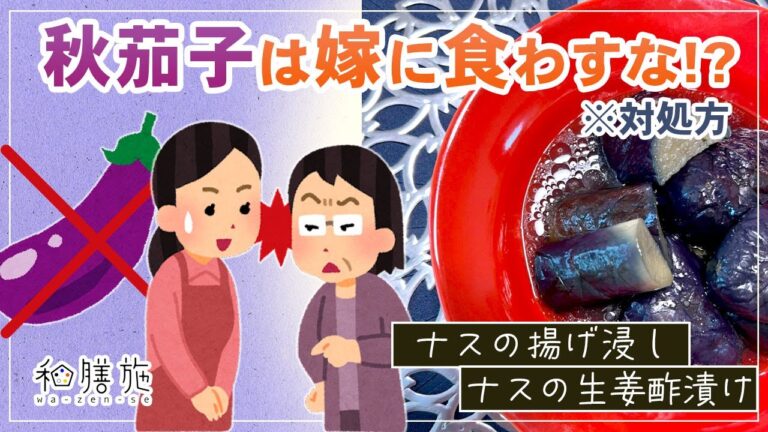 嫁も食べれる秋茄子料理　２品