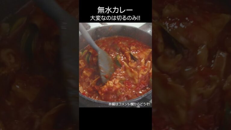 【無水カレー】大変なのは切るのみ！野菜の水分だけで美味しさアップ！！ #shorts #こーぴ