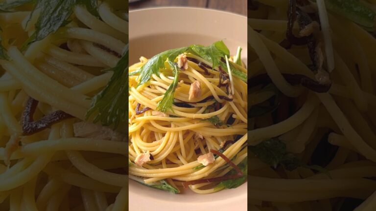 【レシピ本P97掲載】ツナと水菜の塩昆布パスタ