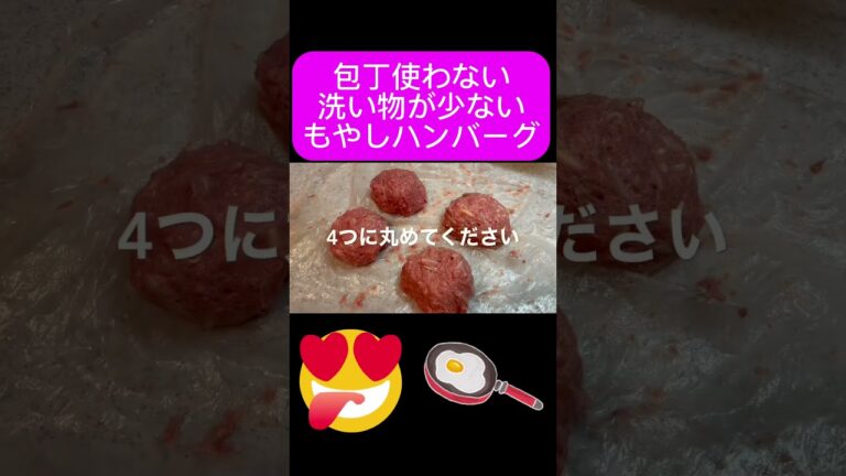 包丁使わないハンバーグの作り方　洗い物が少ない節約ポリ袋レシピ　#災害対策 #cooking #節約レシピ