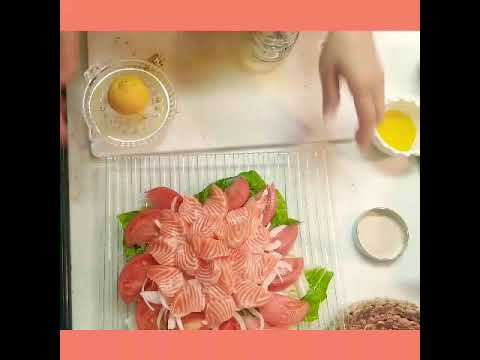 サーモンのカルパッチョ　＃減塩料理　＃ヘルシ料理　#自宅で簡単カルパッチョ　#パーティー料理