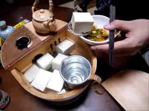 湯豆腐桶で湯豆腐