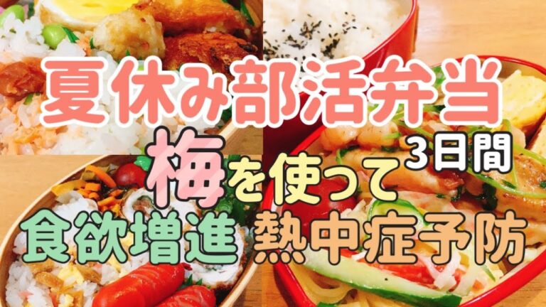 【夏休み部活弁当】梅を使った3日間/猛暑日のお弁当作り