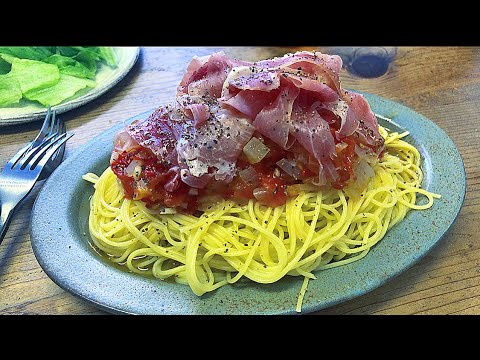 シンプルトマトソースで生ハムパスタ【STAUB】ラウンド18