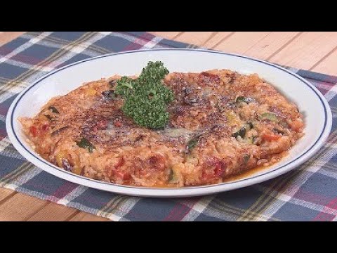 カゴメトマトケチャップを使った野菜の焼きリゾット