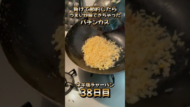 節約でねぎと塩だけで絶品チャーハン作り上げるパチンカス。100日後に絶品炒飯作る人。38日目。