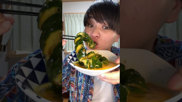 レシピ見ずに蛇腹きゅうり作った結果､､ #料理 #きゅうり