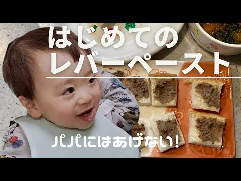 【レバーペースト】硬めの食パンもぺろりと食べた！　#1歳5ヶ月　#ほぼノー編集