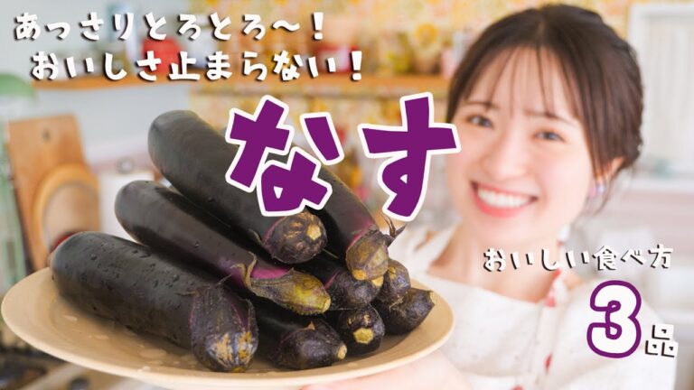 なす大量消費🍆揚げない！油少なめOK！夏バテに負けない３品！