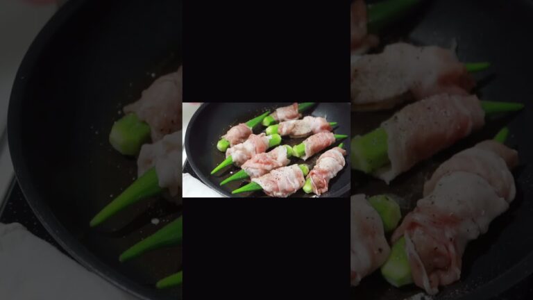 独身ごはん。面倒な肉巻きに挑戦【オクラの肉巻き】2023