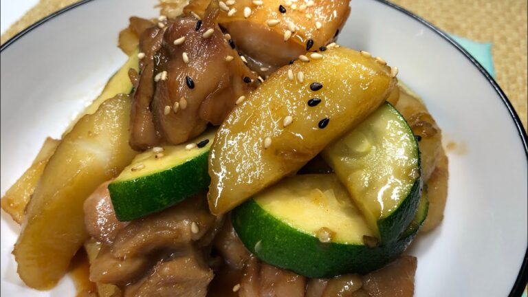 (4-1)鶏肉とズッキーニの照り焼き(닭고기와애호박)