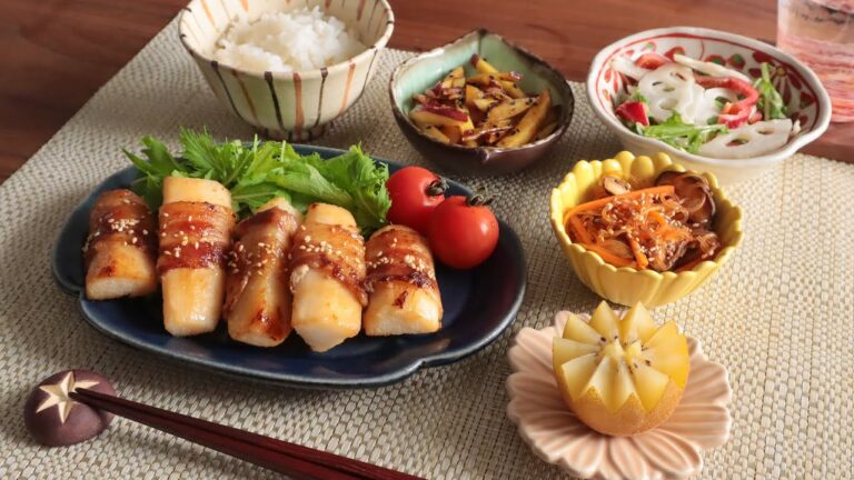 40分で4品！長芋の豚バラ巻き献立【作り置きおかず】