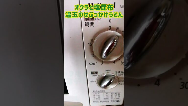 【手料理】オクラと塩昆布の温玉のせぶっかけうどん作ってみた♪ #shorts #料理 #ぶっかけうどん