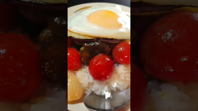 たっぷりナスとひよこ豆のキーマカレーの作り方! #shorts