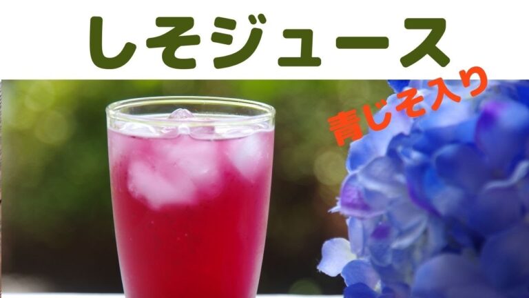 【紫蘇ジュース】赤紫蘇と青紫蘇を使った紫蘇ジュース/夏バテ防止に/赤シソと青シソ