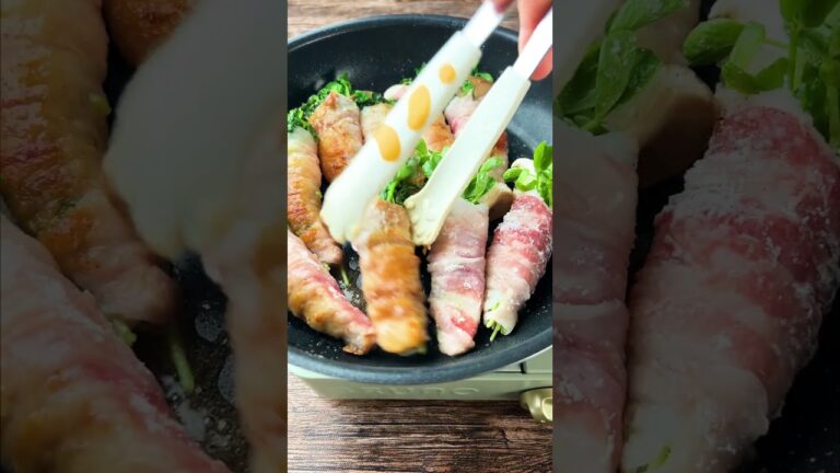 香ばしさが神レベル 豚バラとエリンギのバタポン焼き#shorts