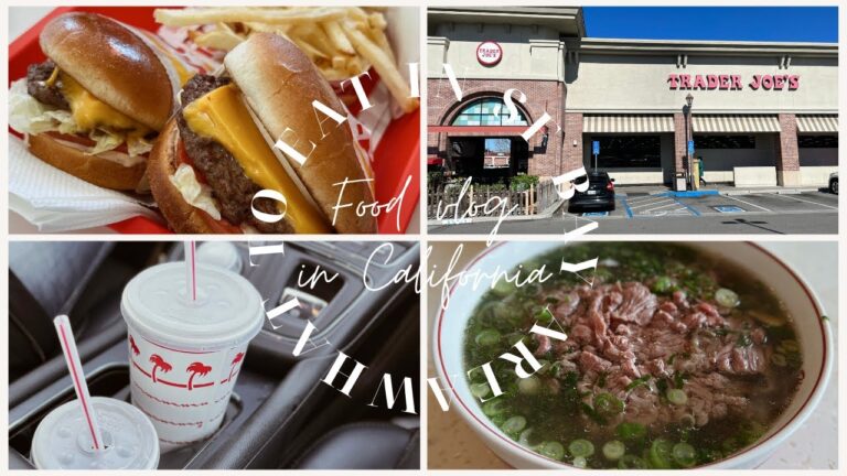 【アメリカ生活】食べてばかりのvlog in California＋現地のスーパー｜IN-N-OUT｜トレジョ｜ハワイ名物ポキ丼｜絶品フォー専門店
