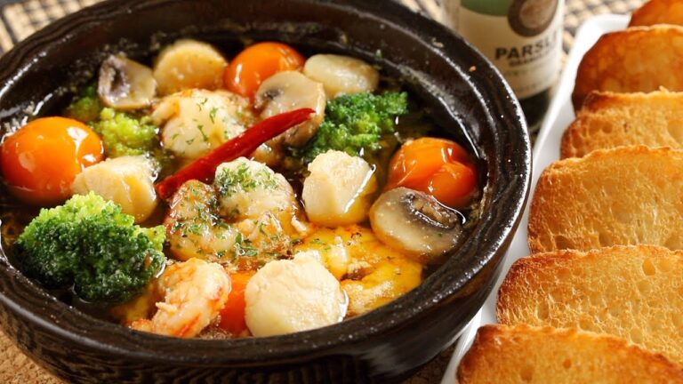 【36食目】エビとホタテの海鮮アヒージョ