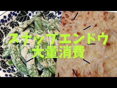 【メガ盛りスナップエンドウを使い切る】　簡単で美味しいスナップエンドウのレシピ２種　市販のアレを使えばもっと簡単に！作る価値ありのメニューです
