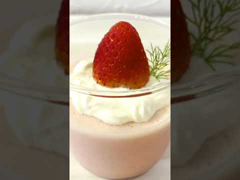 【超簡単スイーツ】いちごヨーグルトムース♪まぜて冷やすだけ！ふわっととろけるおいしさ♡本編みてね！#shorts